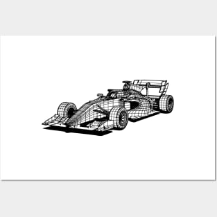 Formula 3 Car Blueprint Sketch Art Posters and Art